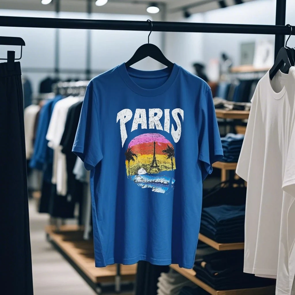 

Париж, тропический графический принт, летние элитные брендовые хлопковые мужские и женские футболки с короткими рукавами, уличная модная одежда