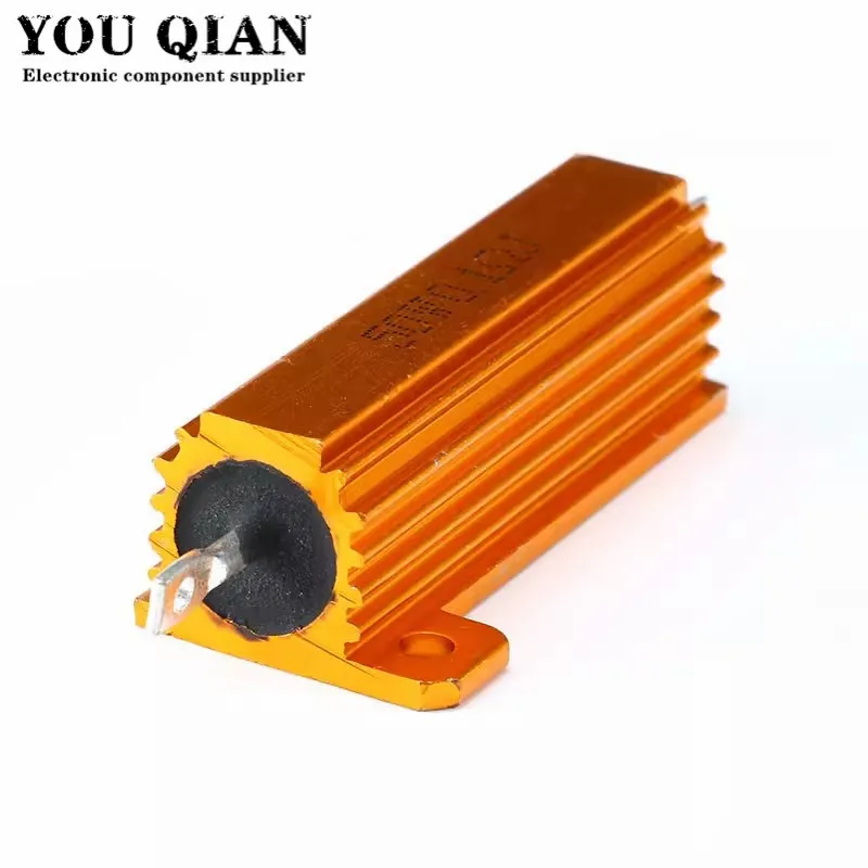 50W 100W Aluminum Power Metal Shell Case Wirewound Resistor 0.01R ~ 100K 1 6 8 10 20 200 500 1K 10K ohm resistance RX24 ibuw