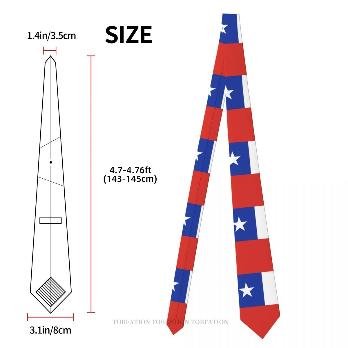 Flag Of Chile Print Ties Casual Unisex Neck Tie Shirt Decoration Narrow Striped Slim Cravat