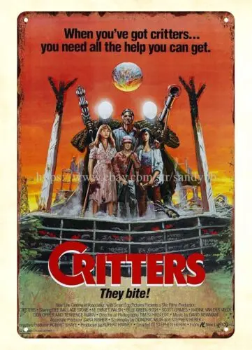 1986 horror thriller movie Critters poster metal tin sign at home the home decor sign