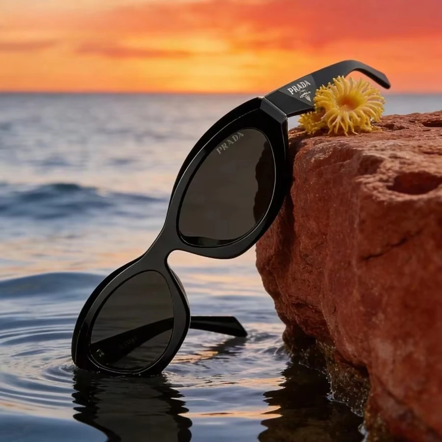 Prada HD UV protection black sunglasses side view