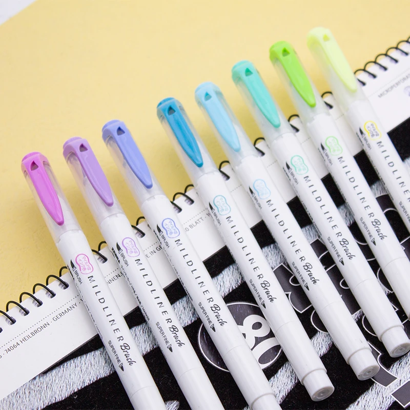 Japan Zebra 25 Color 1Pc WFT8 Mild Liner Brush Pen Creative Limit Double-headed Marker Pen School Supplies Stationery