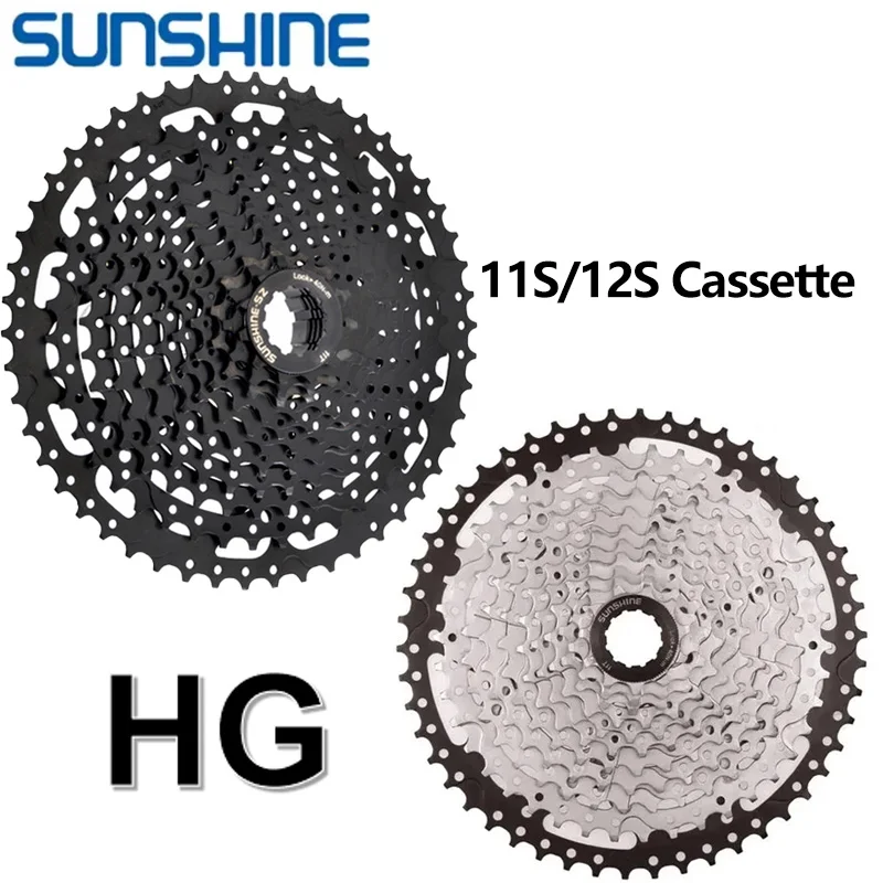 

SUNSHINE Cassette 11S 12S Bike Cassette MTB Bicycle Freewheel 11S 12S 42/46/50T 52T for M5100 M6100 M7100 HG Hub Bike Parts