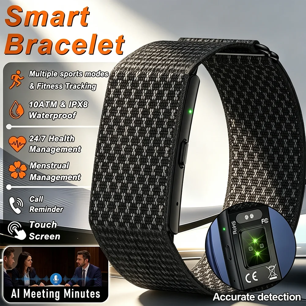 2026 New Screen-less Smartwatch AI Conference Minutes, Sleep Monitoring, Heart Rate Health Monitoring, Unisex Support Andrio IOS