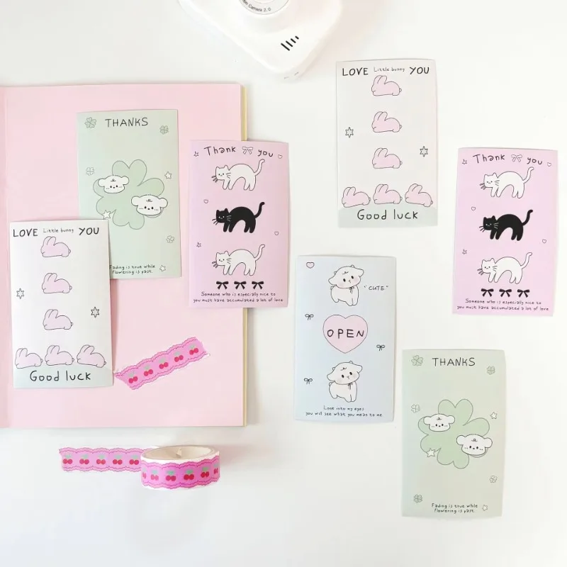 20pcs/set Creative Design Kawaii Scrapbook Journal Sticker Cartoon Bunny Sheep Cat Package Express Sticker DIY Decor Sticker