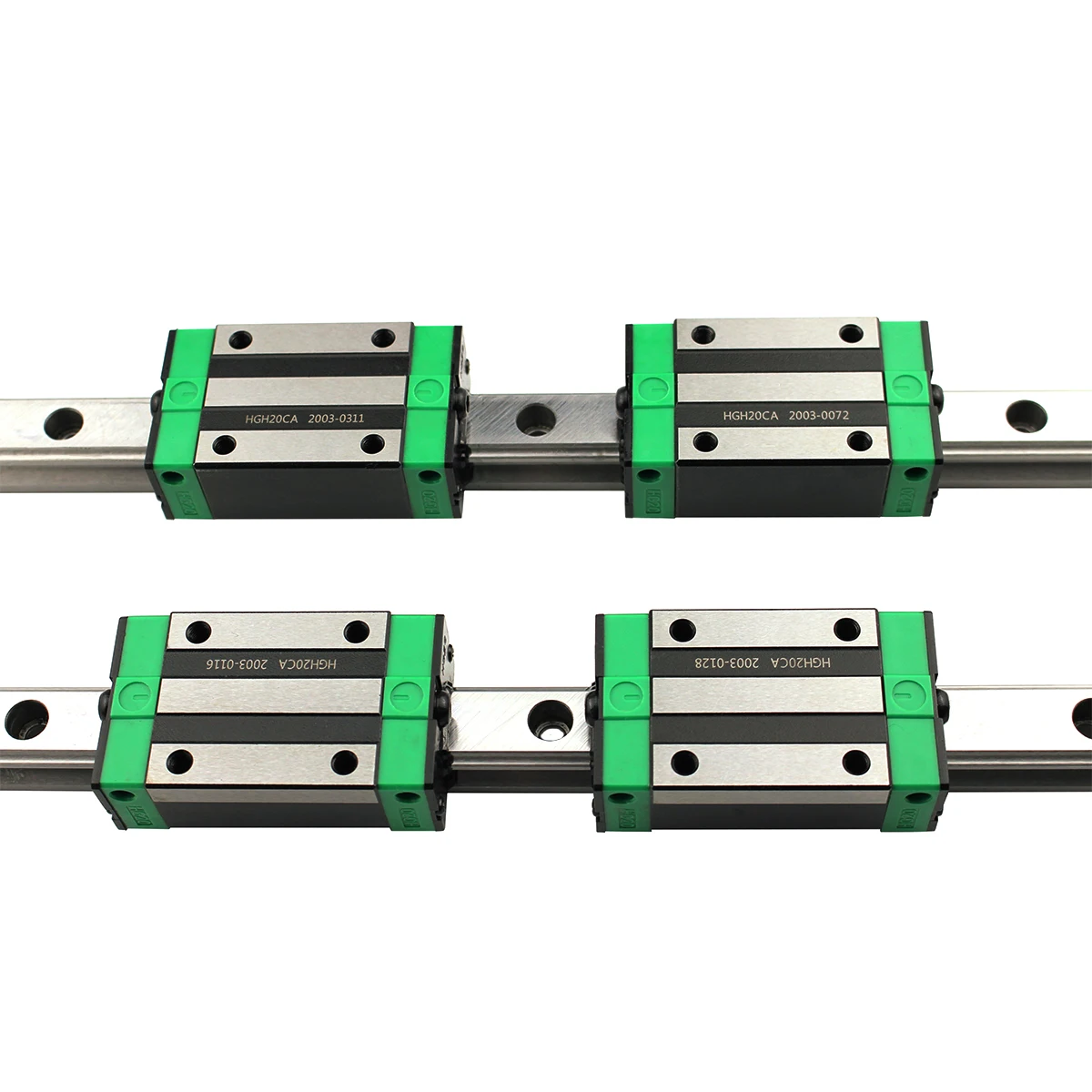 2pcs HGR15 linear guide rail 100-800mm 4pcs linear block carriage HGH15CA /flang HGW15CC HGH15 CNC parts 300mm 400mm 500mm 600mm