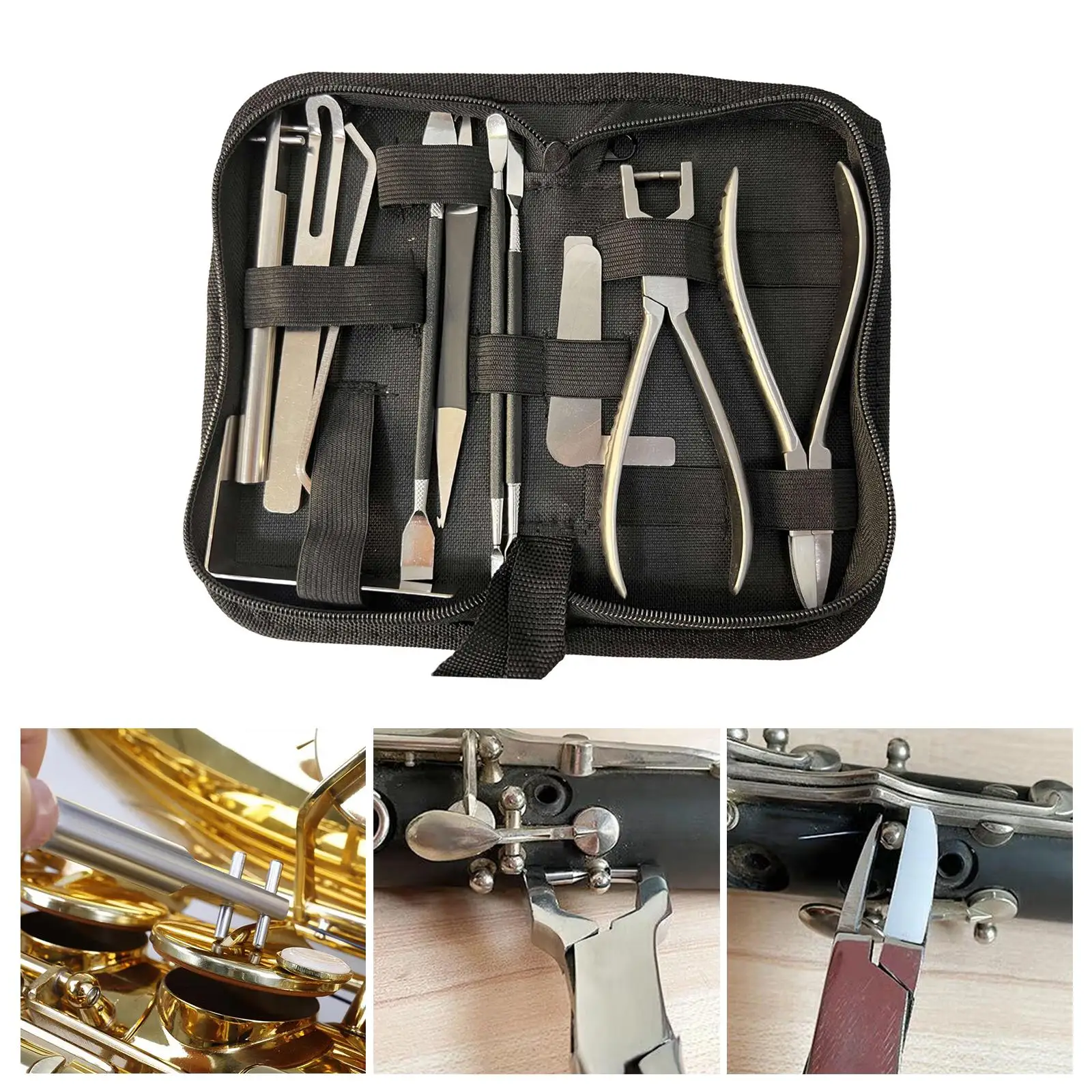 12 Pieces Practical Saxophone Repair Tool Trimming Tool Set Durable Woodwind