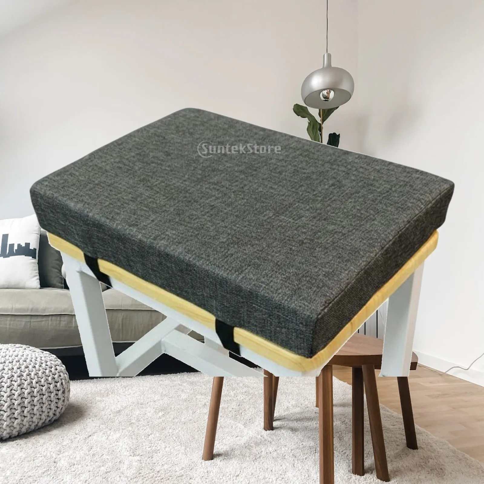 High Resilience Foam Seat Cushion Removable Linen Cover Chair Pad Ergonomic Support for Classroom Office Chair Long Sitting