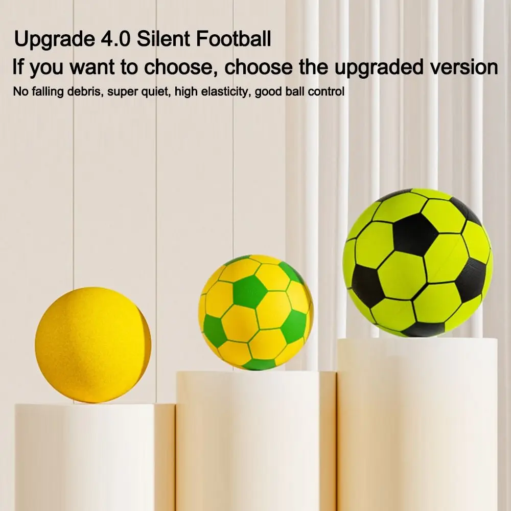 

High-Elastic Silent Football Lightweight Easy to Grip Low Noise Foam Soccer Ball Squeezable 21/24CM Indoor Training Ball