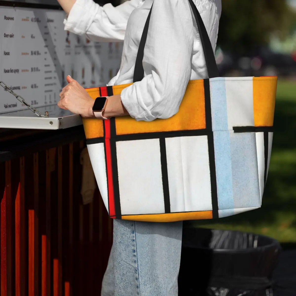 

Piet Mondrian Composition Пляжная большая сумка Спортивный тренажерный зал Йога Duffle Большая большая сумка Женская дорожная сумка Сумка для фитнеса