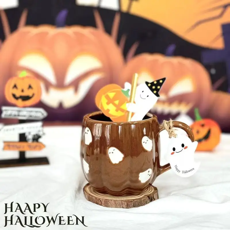 

1pc 360ml Halloween Ceramic Mugs Pumpkin Ghost Ceramic Water Cup Novelty Milk Tea Mug Coffee Cup Halloween Decoration Gifts
