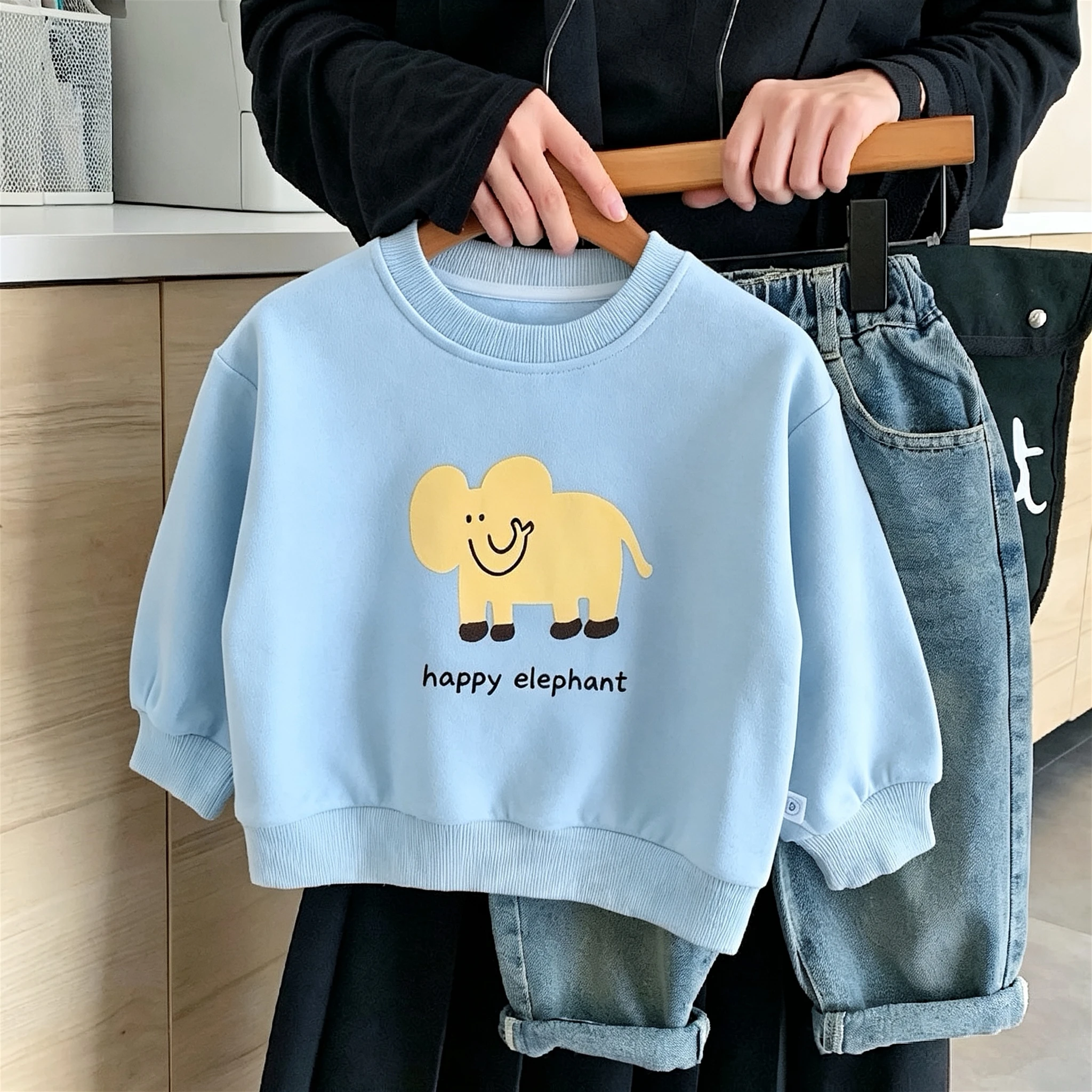Toddler Clothes Long Sleeve Tops Autumn Sweatshirt Printed Cartoon Fashion Kids Hoodie O-neck Pullover Tops Children's Clothes