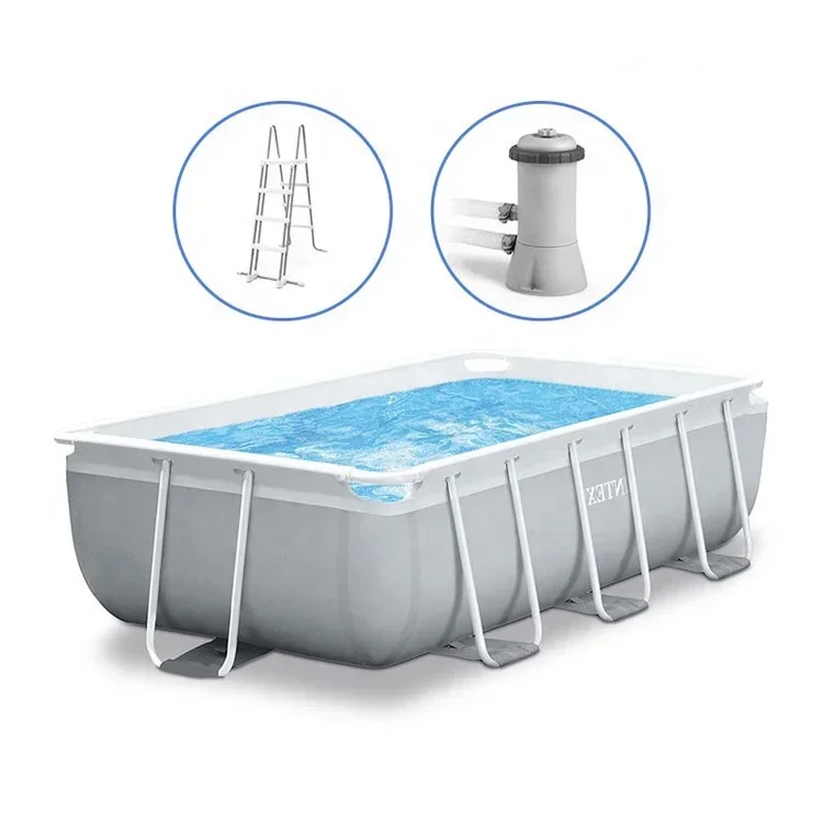 Swimming Pool PVC Rectangular Bracket No Inflation Required Pool 3*1.7*0.8m Garden Outdoor Family Reaction for Adults and Kids