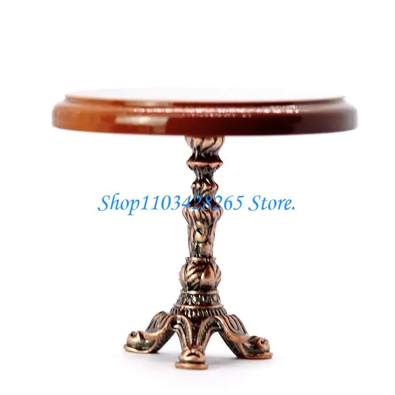 مجموعة مائدة مستديرة لبيوت الدمى بمقياس 1:12 مكونة من 4 كراسي أثاث مصغر لمشهد تناول الطعام G2TE