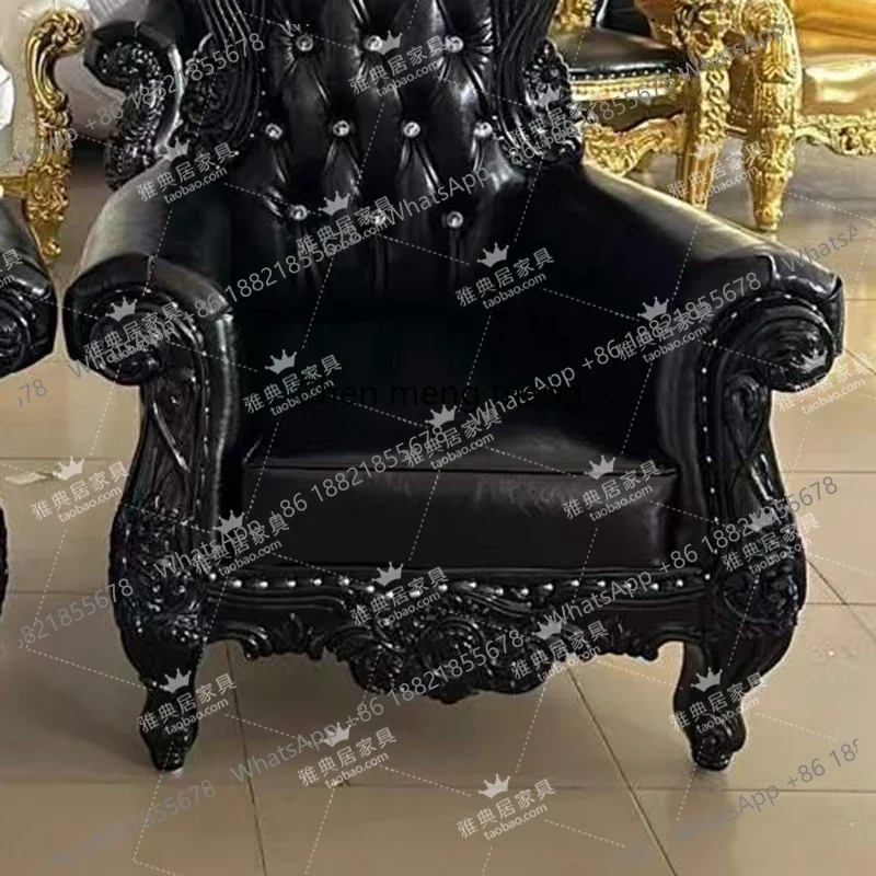 A57 صورة كرسي فندق نادي اللوبي أريكة كرسي الأوروبي خشب متين اطلاق النار عالية الظهر نادي الترفيه النمر كرسي #5