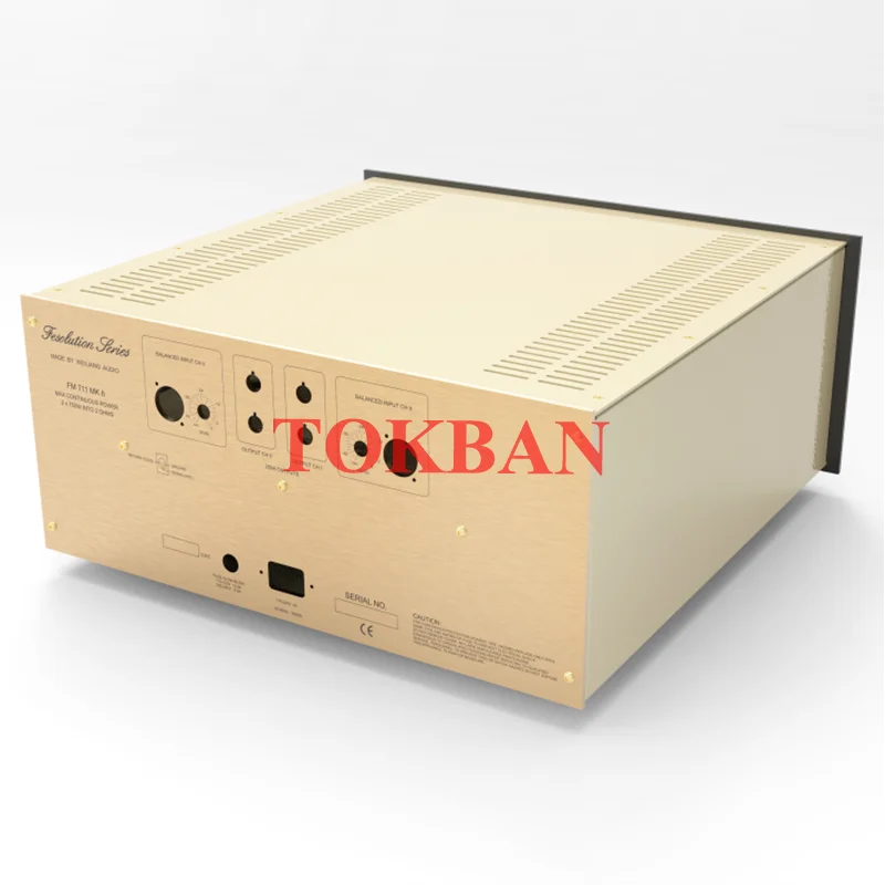 Tokban Audio 445*191*434mm FM711 MK2 Aluminium Power Amplifier Chassis Enclosure DIy Amplifier Audio Case Shell