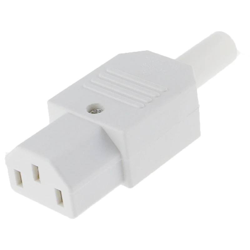 Nieuwe Groothandelsprijs 10a 250V Zwart Iec C13 Mannelijke Stekker Herdraagbaar Power Connector 3 Pins Ac Socket