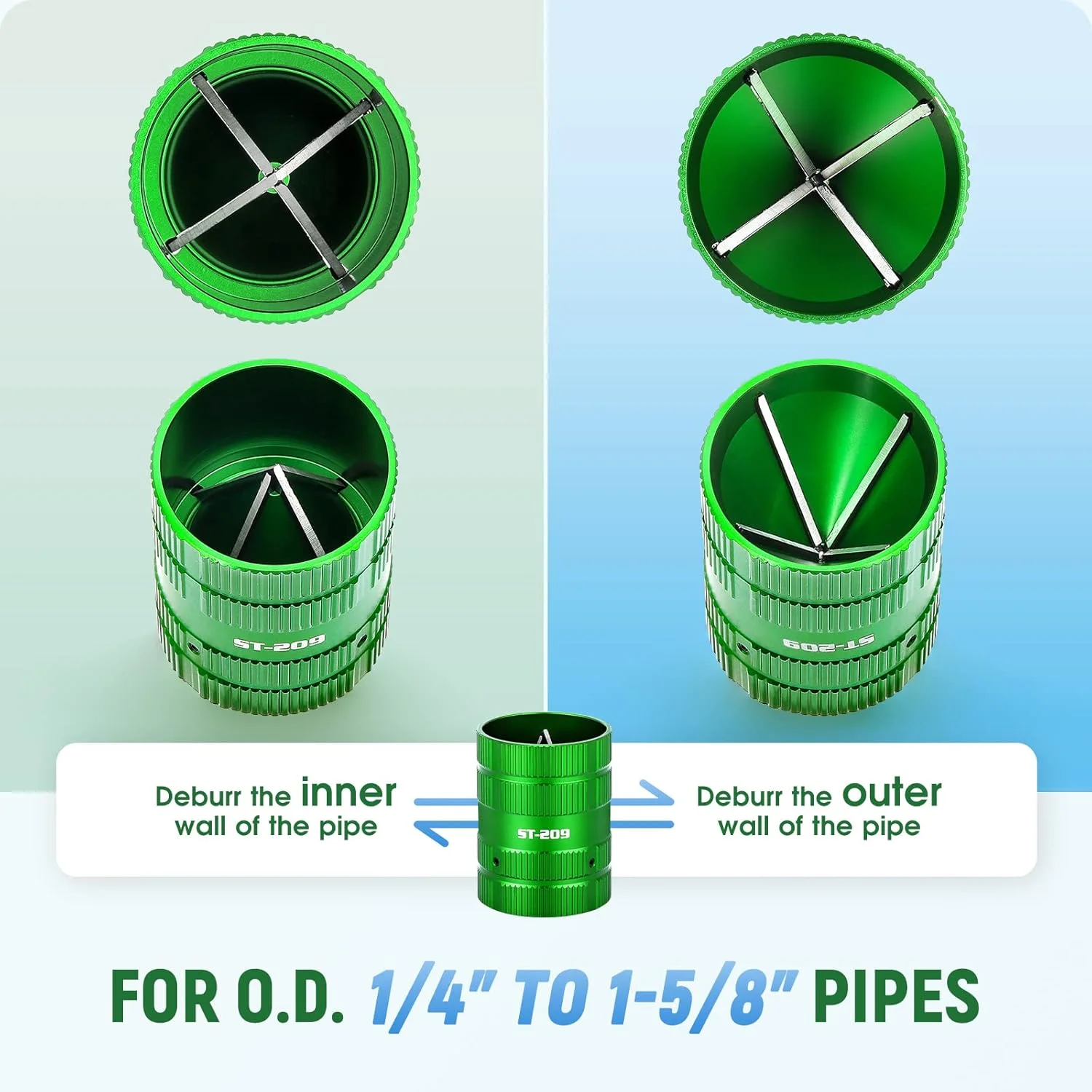 Rohrreiber PVC-Entgratwerkzeug Sanitärwerkzeuge Kupfer-Entgratwerkzeug Rohrreiniger Vollmetall-Fasenwerkzeug für Durchmesser – Detail 10
