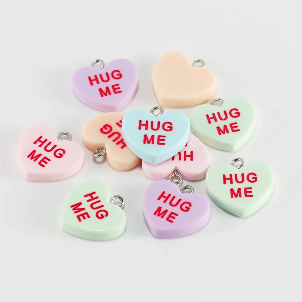 Resin Love Charms with Letter Words for DIY Jewellery Making