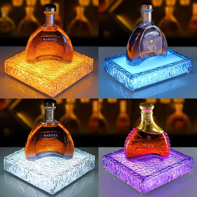 

Bar luminous ice pattern wine seat tequila foreign wine display stand acrylic charging KTV atmosphere luminous base