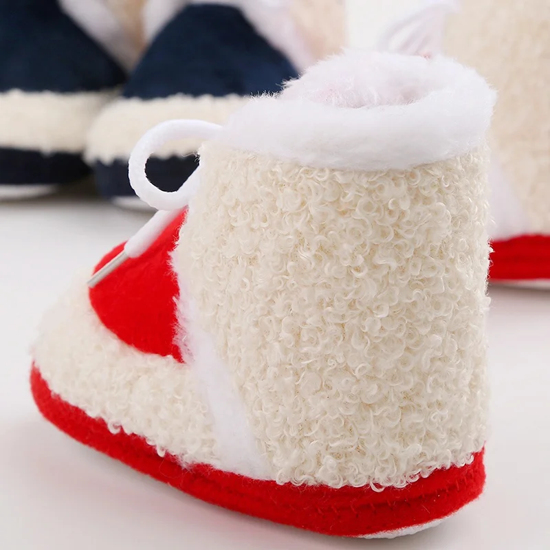 Baby Boots Newborn Winter Plush Snow Booties for Infant Boys Girls Soft Comfortable Lace Up Warming Shoes