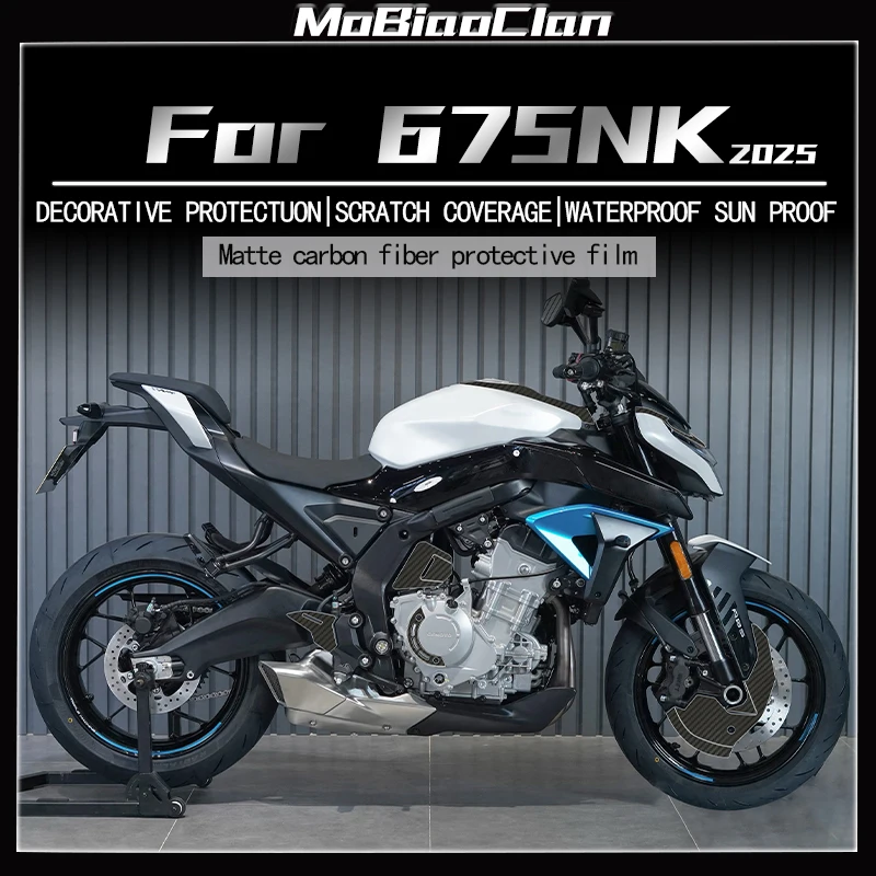 

For CFMOTO 675NK 675 NK NK675 675nk 2025 Motorcycle 3D Carbon Fiber Protective Film Scratch Resistant Sticker Accessories