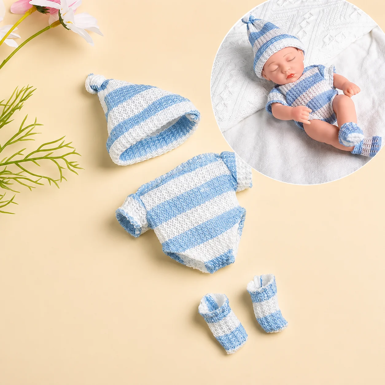 Roupas de bonecas para bonecas de bebê de 20cm, acessórios de boneca diy para bonecas de 20cm, suéter, roupas de macacão para mini bonecas reborn