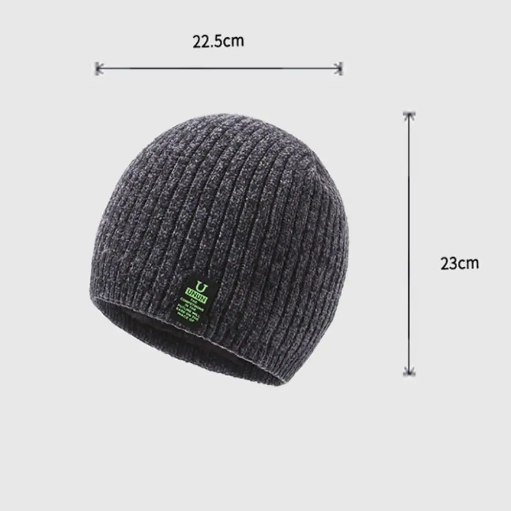 Soft Men\'s Winter Knit Hats New Comfortable Outdoor Riding Beanies Cap Keep Warm Stretch Cuff Knitted Cap