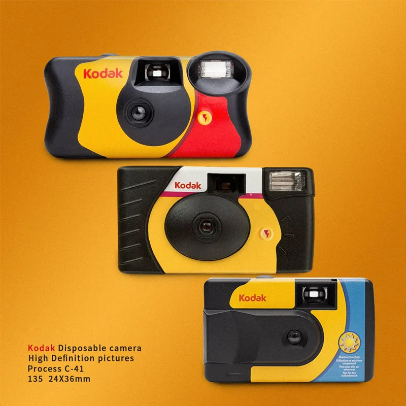Kodak Single Use One Time Disposable Film Camera Kodak Fun Saver 27 Sheets Exposure Photos ( Daylight / HD Power Flash )Camera