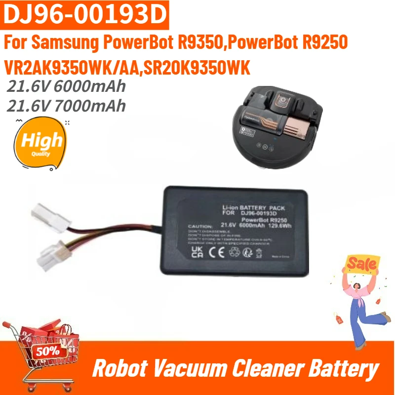 

DJ96-00193D High Quality Robot Vacuum Cleaner Battery 6000mAh 7000mAh for Samsung PowerBot R9250 R9350 SR20K9350WK Brand New