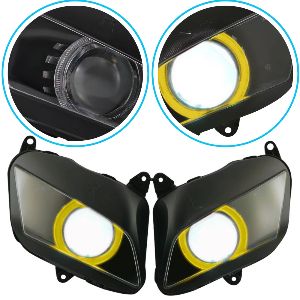 

Motorcycle Part Front Projector Headlight Fully Assembled Headlight White Angle w/ Blue Devil For Honda CBR600RR CBR 600RR 07-12