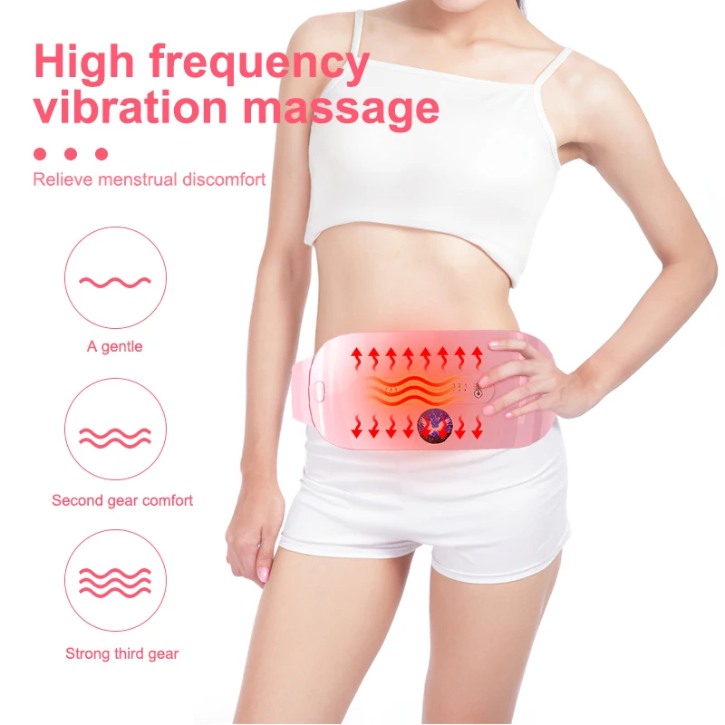 Warm Palace Belt Electric Heating Pad Therapy Waist Vibration Massager Low Back Belt Pain Relief Spine Lumbar Back Belt Brace