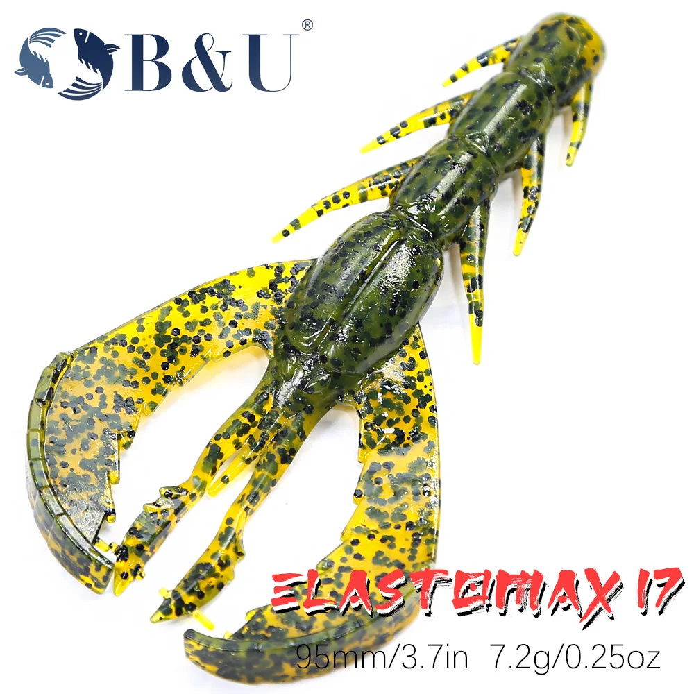 B&U 4 stks 9.5 cm Drijvende Kunstaas Langoesten Garnalen Zacht Aas Schepsel Baits Iscas Kunstmatige aas Bass Baars Visaas