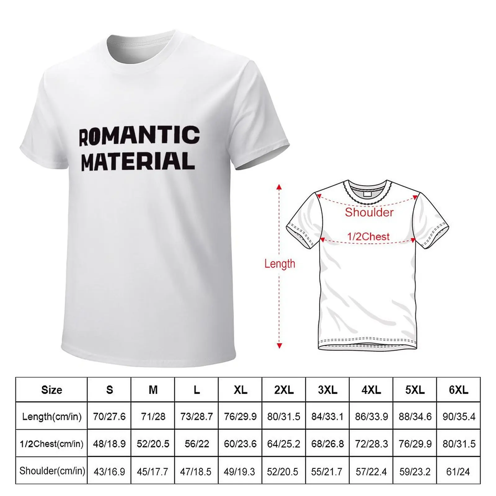 Romantic Material T-shirt kawaii clothes customs tops funnys t shirt for men