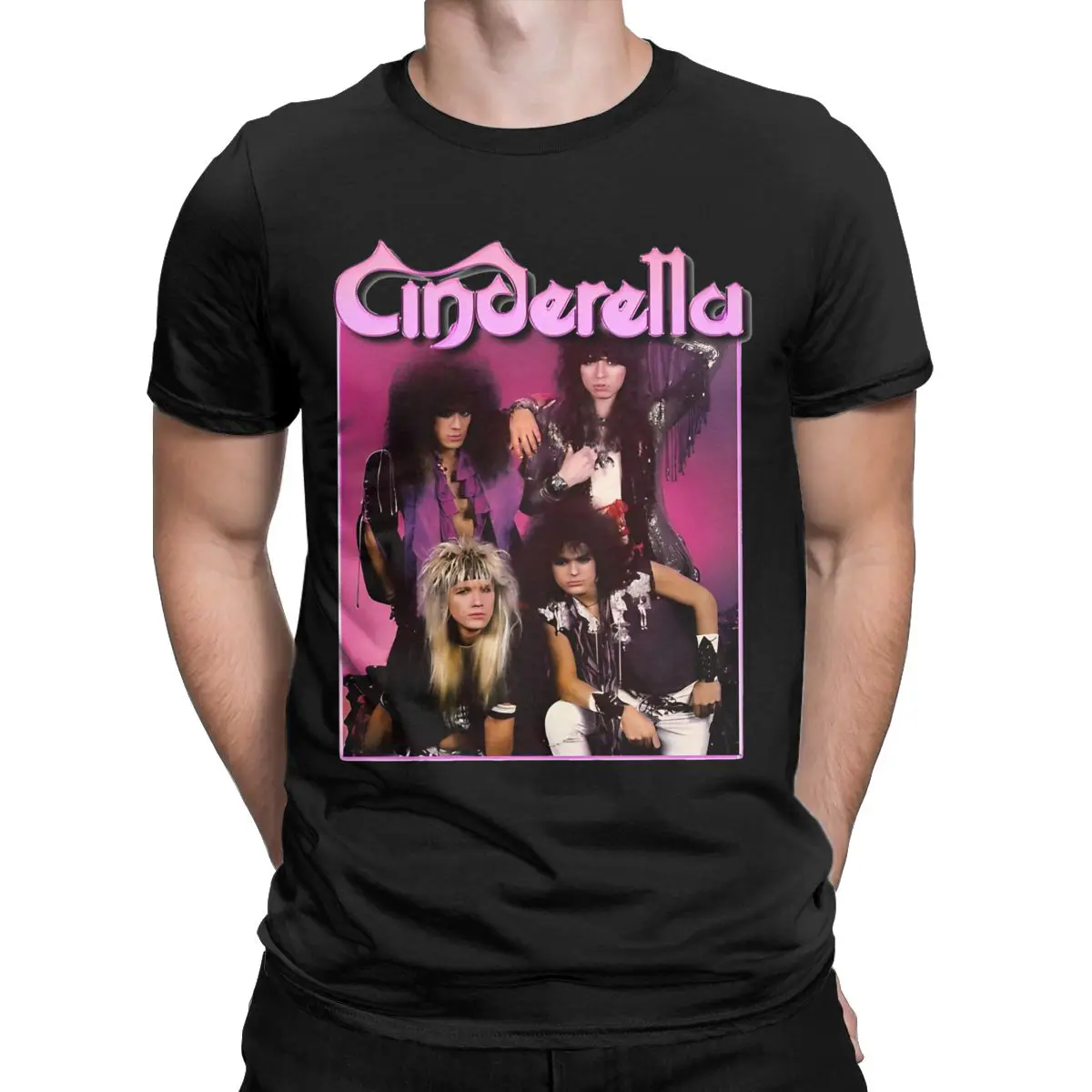 Retro Cinderellas Through The Rain T Shirt Men Pure Cotton Novelty T-Shirts O Neck American Band Tees Short Sleeve Tops 6XL