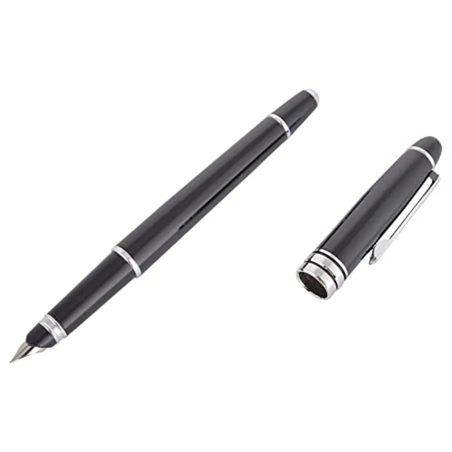 

Hero Pen Original Fountain Ink Pen Medium Fine Nib Model 77 Black Color Cap Premium Special Aesthetic Design Expensive Gift Set