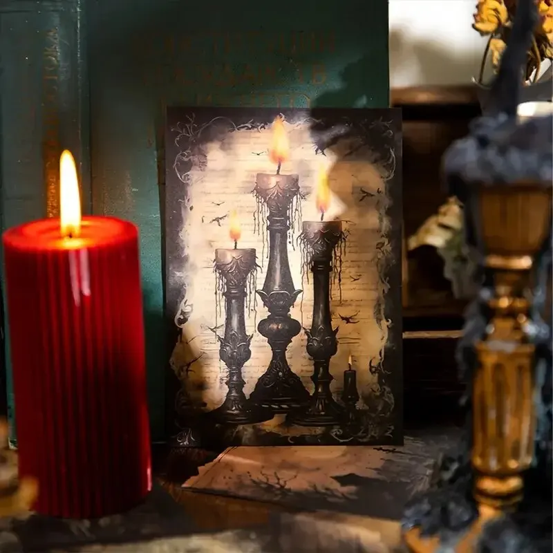 20pcs/book, Mysterious Attraction Series, Retro Butterfly Candle Journal DIY Decoration Material Paper