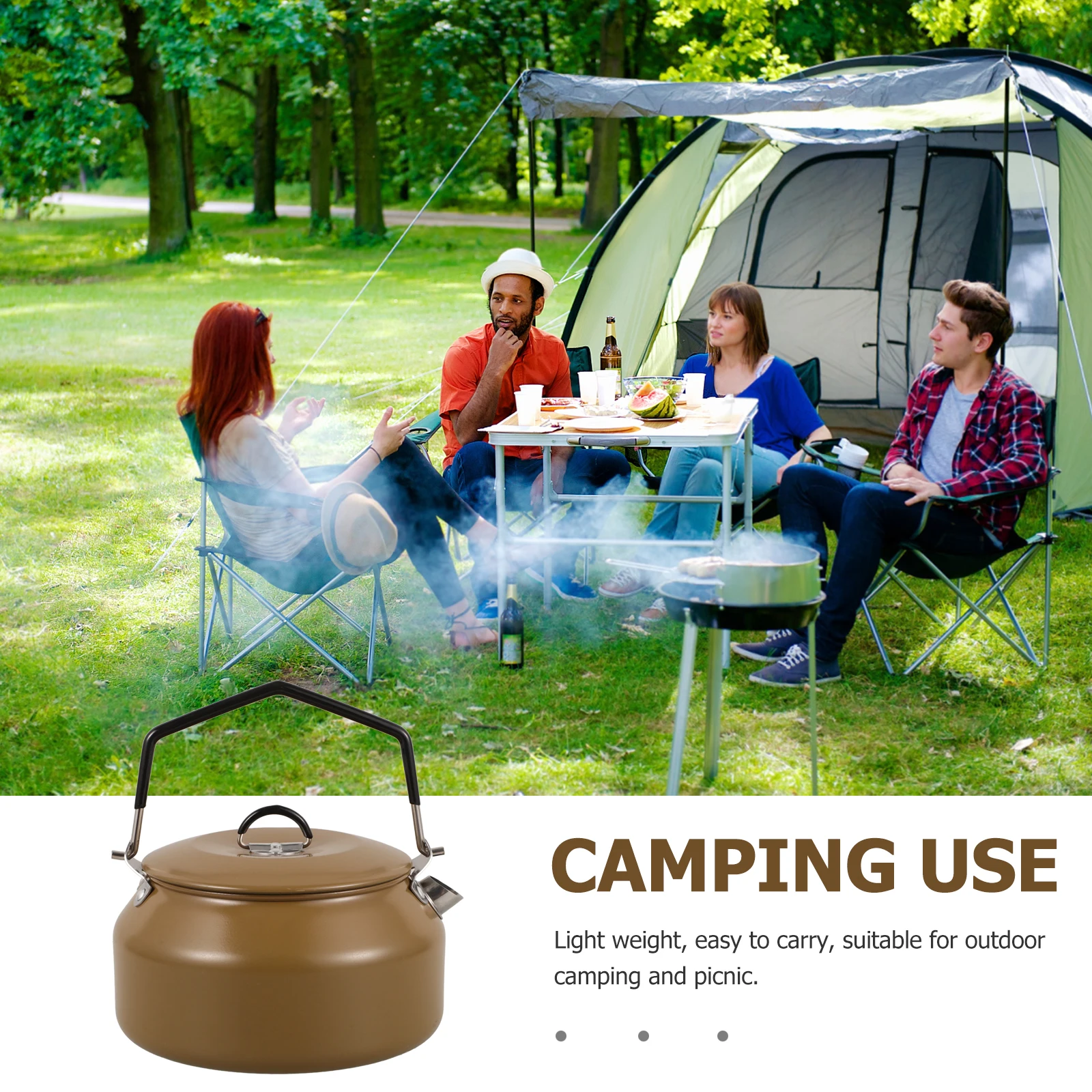 

Portable Camping Coffee Maker Stove Kettle Water Teapot for Car Stainless Steel