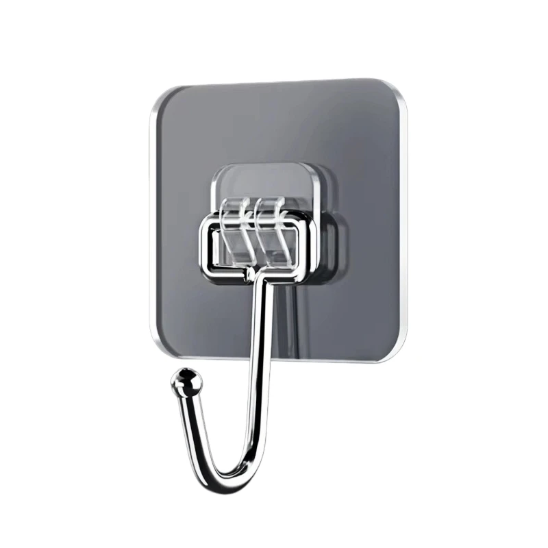 Household Clear Self‑Adhesive Wall Hooks, Heavy‑Load No Drill Acrylic Hooks, Waterproof Removable Hanger for Bathroom Kitchen D - view 6