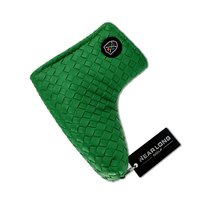 New Style Woven Magnet Closure Golf Club  Putter Cover PU Straight Protective Cover Cap