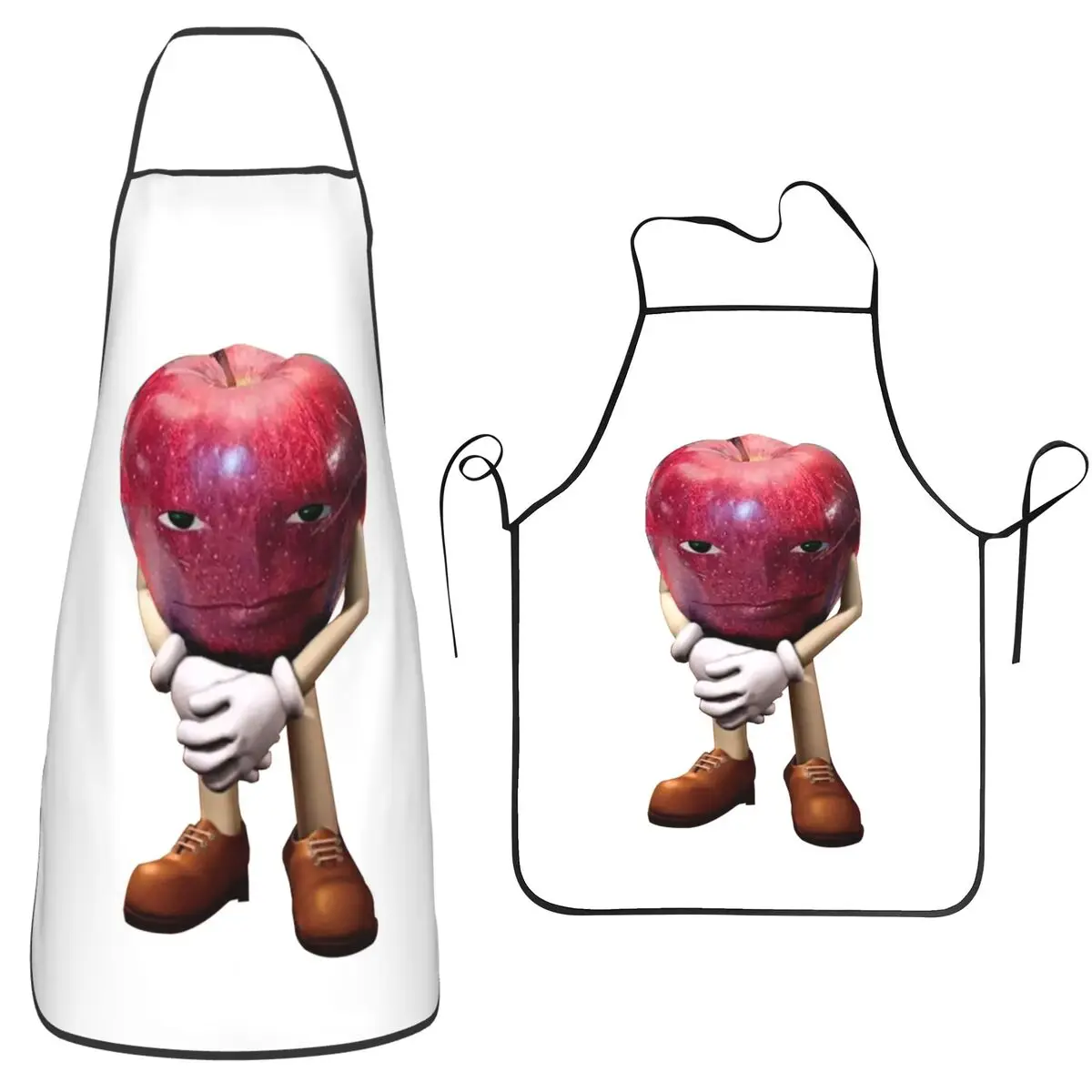 Rizz Apple Attitude Cartoon Fruit Apron Chef Cooking Tablier Waterproof Bib Kitchen Cleaning Pinafore for Women Men Painting