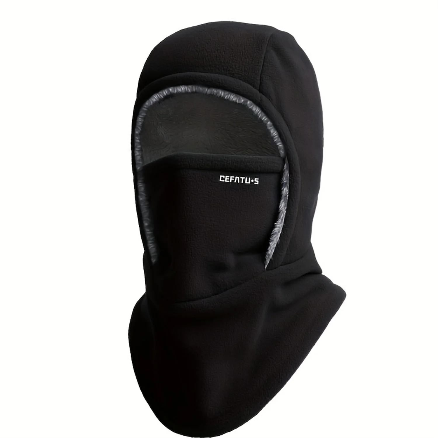 

1pc Winter Balaclava Knit Fabric Hood, Thickened Windproof Face Cover with Ear Protection, Unisex, Machine Washable, for