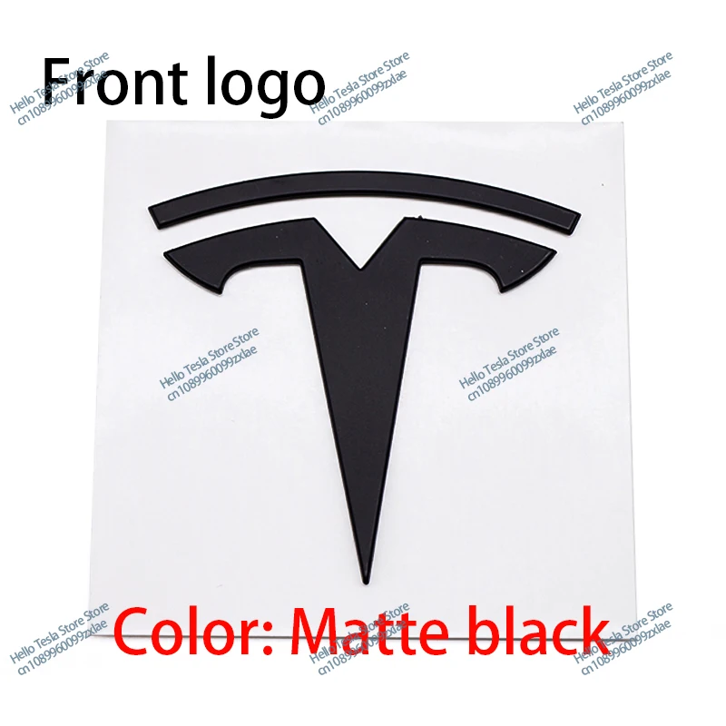 Abs Voor Tesla Model 3 Mode Y Matzwarte Auto Voorkap Logo Cover Embleem Sticker Styling Auto Achterkoffer Badge Accessoires