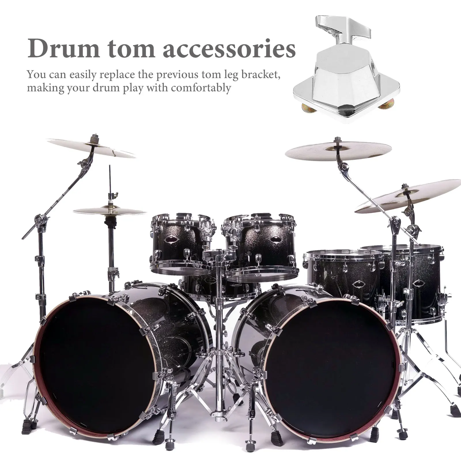 

Drum Saddle Lug Adjuster 52mm Silver Plated Floor Bracket Tom Leg Mount Drum Hardware Snare Accessories Replacement Part