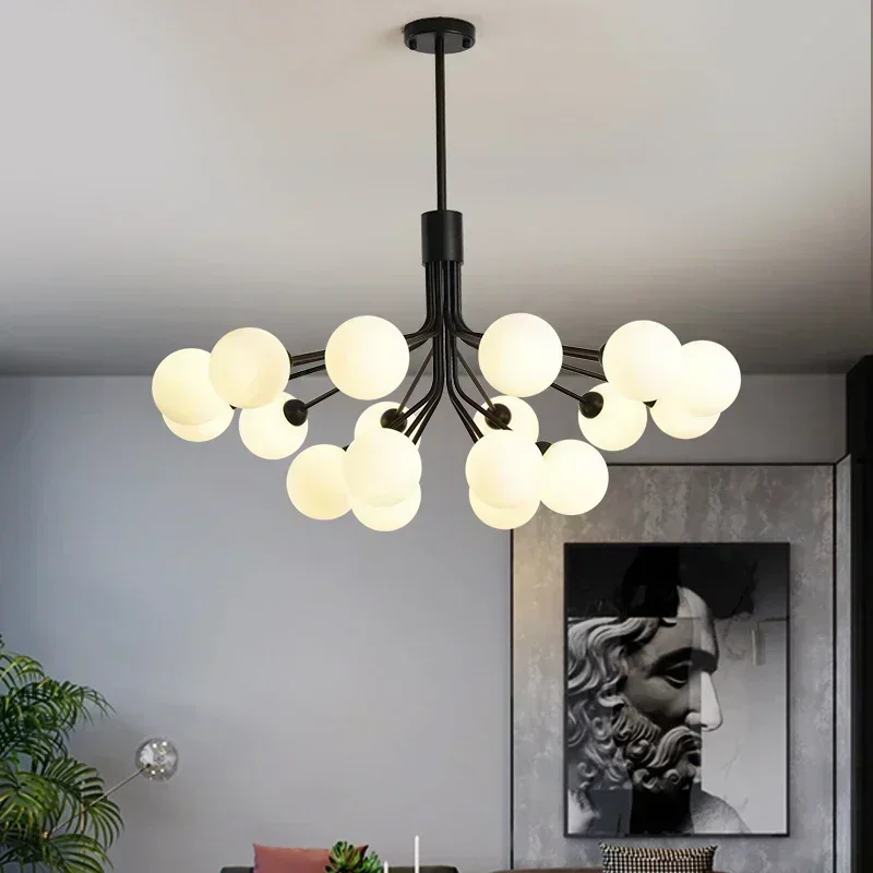 

Home Decoration Pendant Lamps Glass Bubble Ball Flower Bundle Led Lights Modern Living Room Dining Bedroom Ceiling Chandeliers
