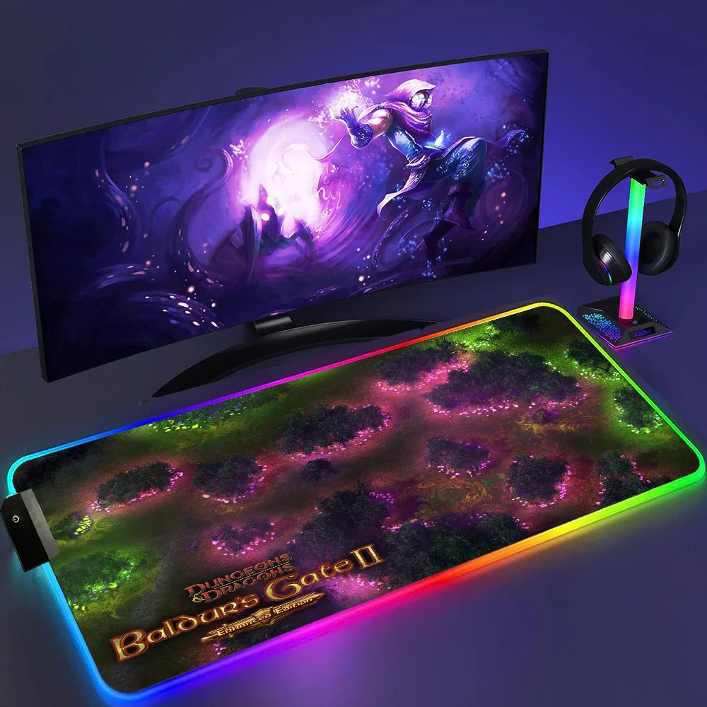 RGB LED Backlight Gaming Mouse Pad, 3 RGB LED Mousepad, Luminous Desk Mat, Gamer, Desktop, Acessórios de computador