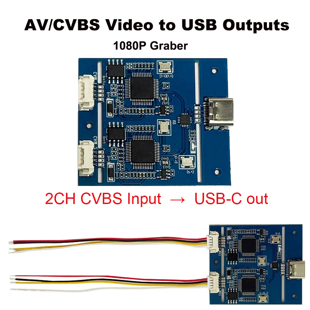 

2-канальный AV/CVBS видео с USB-выходами 1080P Graber AV-USB Модуль карты захвата UVC бесплатное приводное устройство для Android бесплатного подключения и воспроизведения