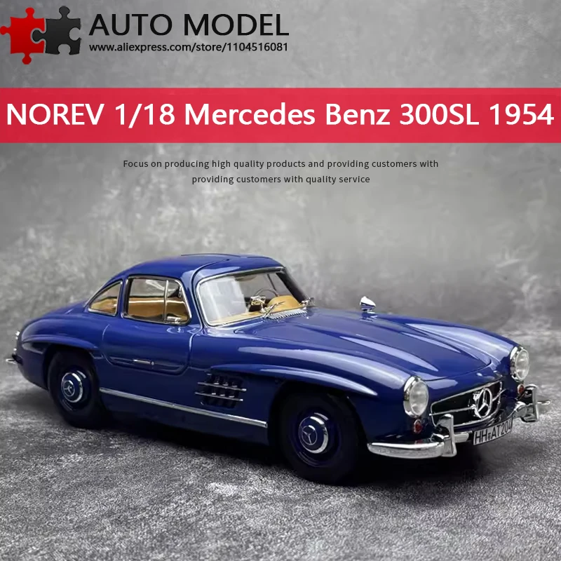 

Коллекционная модель классического автомобиля Mercedes-Benz 300SL Gull-Wing 1954 года, винтажная реплика, полностью открывающиеся двери, Norev 1:18, литая металлическая статическая модель, подарок для взрослых и мальчиков