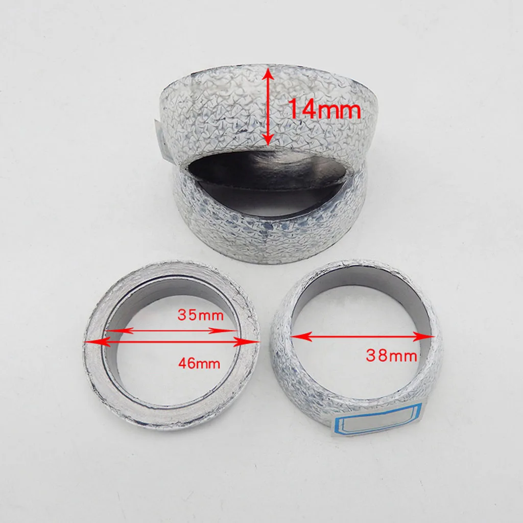 1pcs 35mm-75mm Dia Car Muffler Exhaust Pipe Graphite Gasket Seal Ring Exhaust Tail Pipe Flange Donut Gasket Muffler Seal Ring