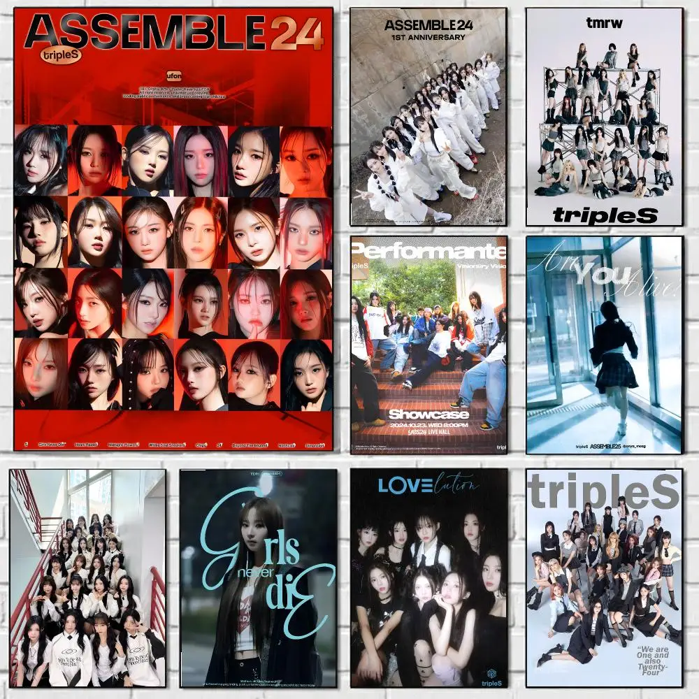 T-TripleS ASSEMBLE24 Poster HD Art Sticky Wall Waterproof Home Bedroom Bar Aesthetic Decoration Perfect Room Decor
